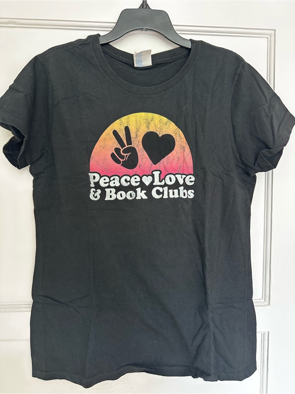 Black Graphic Tee - Peace Love & Book Clubs